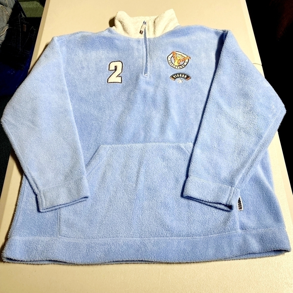 Vintage Disney Tigger Blue Fleece Quarter Zip Pullover Women's Plus Size 14W 16W